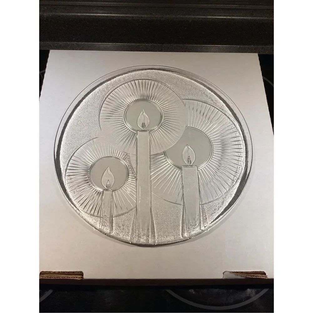 Vintage Glass Holiday Serving Plate